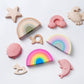 MCGMITT Rainbow Stacking Toy, Silicone Rainbow Stacker for Toddlers, Montessori Nesting Blocks, Building Creative Color Shape Ma