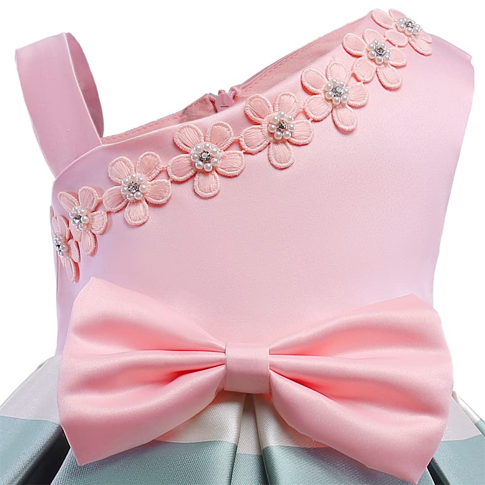 Aimjchld Flower Girls Dresses Toddler Baby Birthday Halloween Day Easter Pageant Tea Floral Dress 2T 3T Pink 100