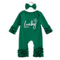 Amnnchya Baby Girl St Patricks Day Outfit Clover Lucky Charm Long Sleeve Ruffle Romper Cute Clothes Newborn Bodysuit, Green, 03