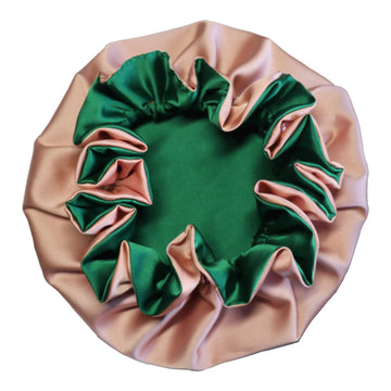 Akiss Reversible Satin Silk Sleep Hair Bonnet For Baby Infant Girl Boy (Rosek Green, 36 M)