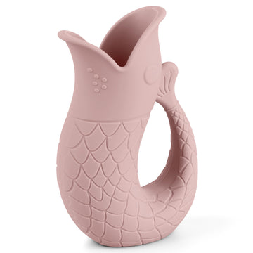 Baby Bath Rinse Cup, Silicone Shampoo Washing Rinse Cup For Kids, Bath Rinse Cup With Handle (Blush)