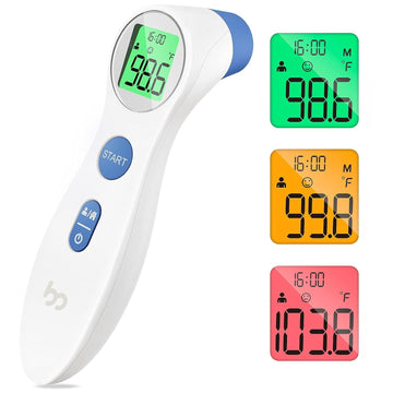 Forehead Thermometer For Adults And Kids, Digital Infrared Thermometer For Baby, Infants And Toddlers, Touchless Thermometer Wit