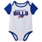 Outerstuff Nfl Newborn Baby And Infant Short Sleeve Bodysuit Variety 3-Pack - Buffalo Bills, 3-6M