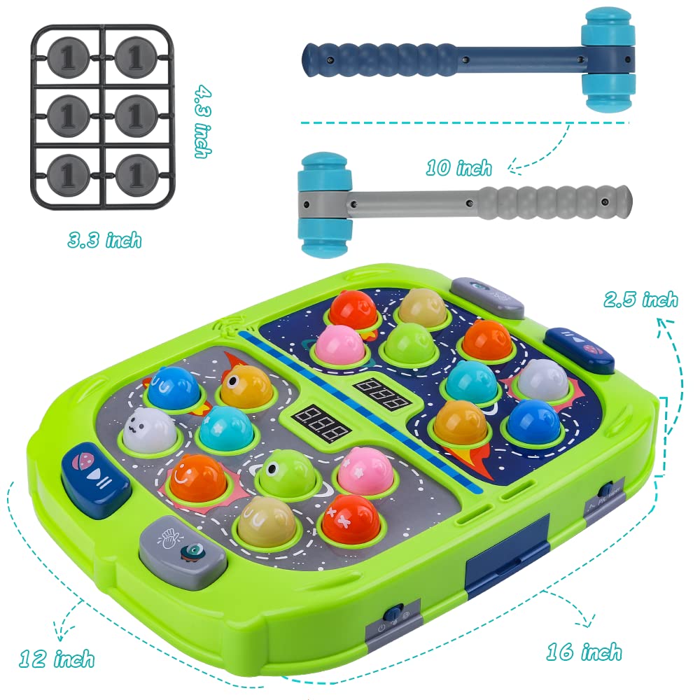 Hammer Mole Game for Toddler, Toys for 3-12 Year Old Boys and Girls, Whack Game for Kids,Gifts for 3 4 5 6+ Year Old Boys, Inter