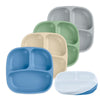 Re-Play Toddler Plates with Dividers & Silicone Lid - Deep-Walled 3 Compartments Divided Plates for Kids - Dishwasher/Microwave 