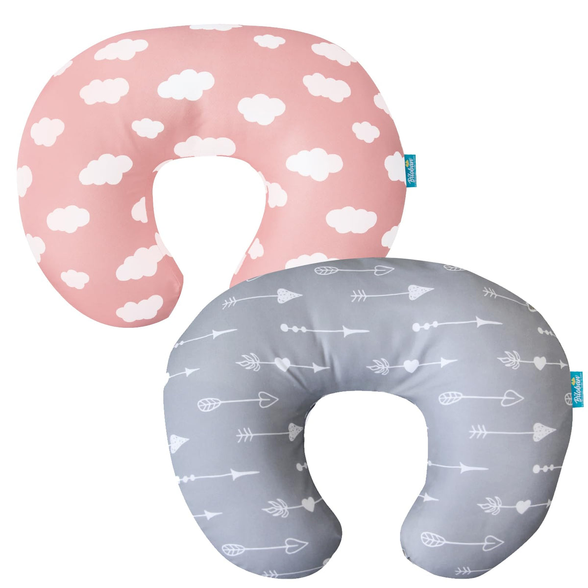 Biloban Nursing Pillow Cover 2 Pack for Boppy Pillow, Pink Cloud & Arrow