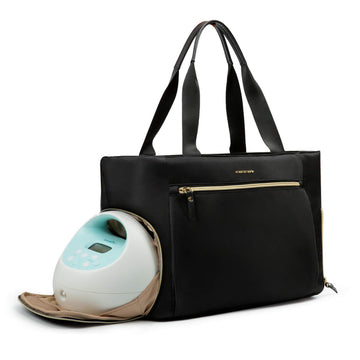Mommore Breast Pump Bag Diaper Tote Bag With 15 Inch Laptop Sleeve Fit Most Breast Pumps Like Medela, Spectra S1,S2, Evenflo