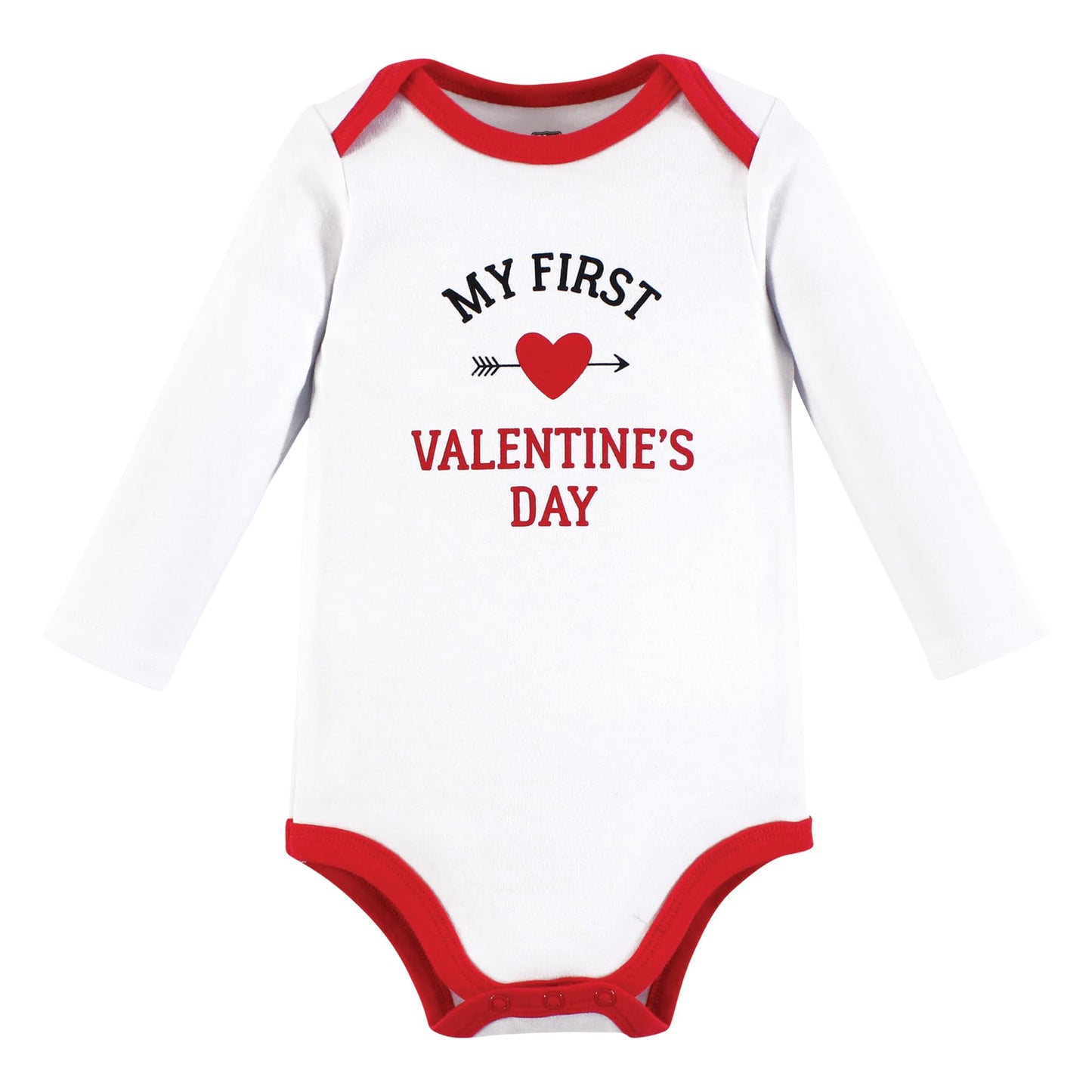 Hudson Baby Infant Boy Cotton Long-Sleeve Bodysuits, Boy First Valentine Easter, 6-9 Months
