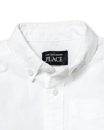 The Children'S Place Baby Boys And Toddler Boys Short Sleeve Oxford Button Down Shirt, White, 2T