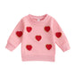 Dcohmch Toddler Girl Valentines Day Outfit Pullovers Heart Letter Print Shirt Sweatshirt Valentine Baby Girls Clothes (Rose Pin