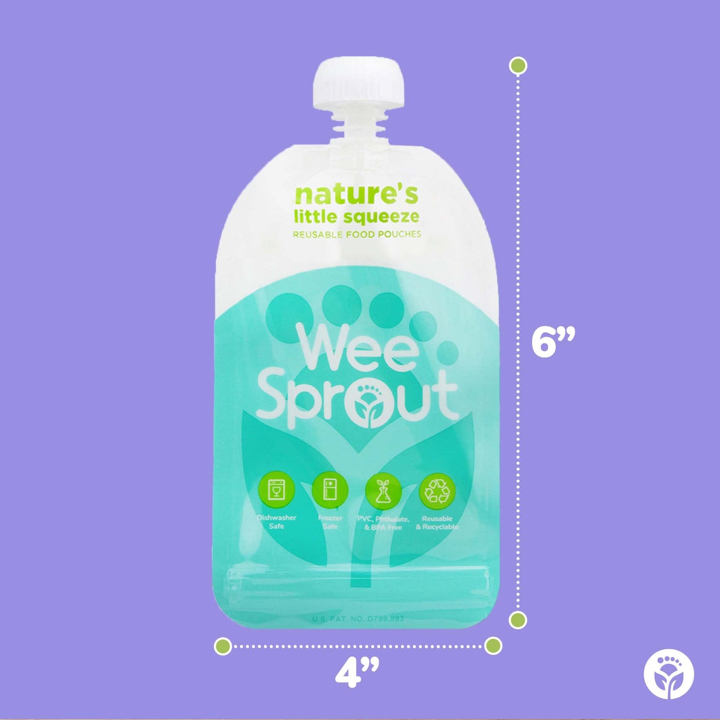 Weesprout Double Zipper Reusable Food Pouch - 6 Pack - 5 Fl Oz