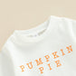 Wybzd Baby Girl Halloween Outfit Pumpkin Pie Crewneck Sweatshirt Shirt Top Bell-Bottom Pants Sets Cute Toddler Clothes (Pumpkin
