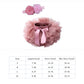 Baby Girls Tutu Skirt With Diaper Cover Cotton Tulle Bloomers And Headband Sets Bean Sand 6-12 Months