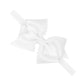 Wee Ones Baby Girl's Extra Small Grosgrain Bow On Matching Elastic Band, 0-6 Months, White