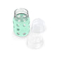 Lifefactory 8-Ounce Wide Neck Glass Baby Bottle With Protective Silicone Sleeve And Hard Sippy Spout, Mint (Lg2221Wmi4)