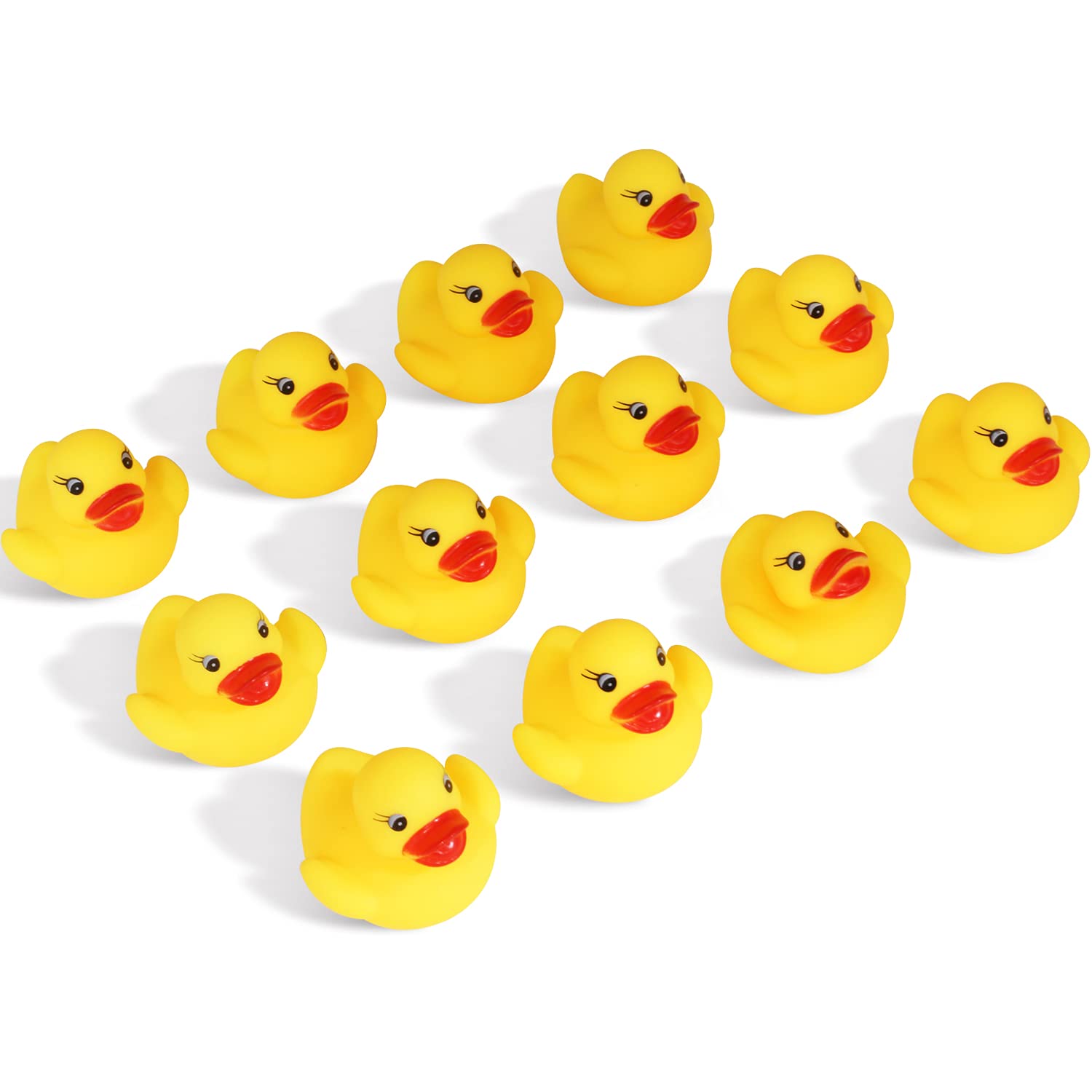 Novelty Place 12Pcs Rubber Duck Float Ducky Baby Bath Shower Toy, Yellow Mini Bath Duckies for Toddlers and Kids Birthday Gift P