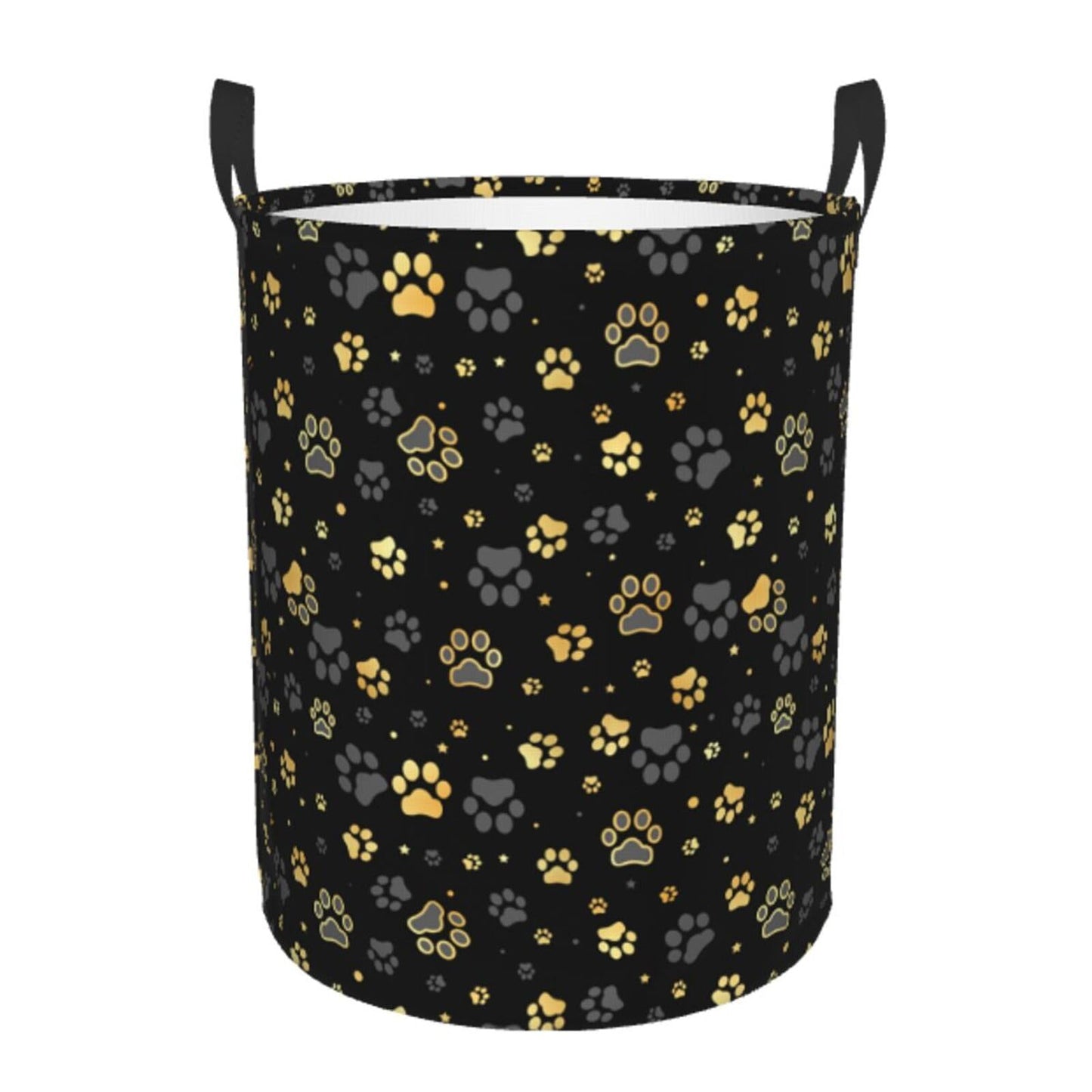 Gbuzozie Golden Dogs Animal Paws Round Laundry Hamper Storage Basket Toys Clothes Organizer Bin For Home Bathroom Bedroom Dorm N
