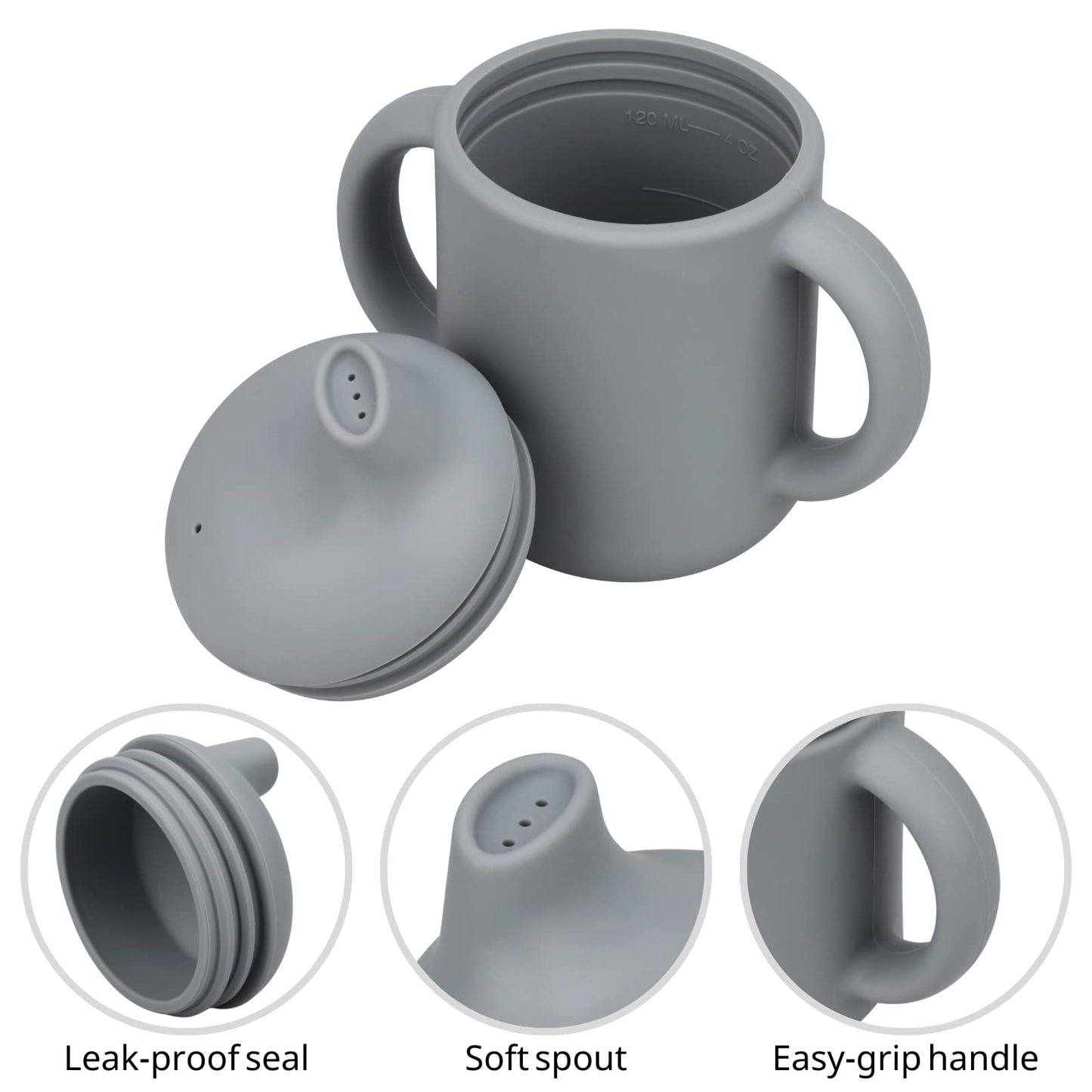 Mintlyfe Baby Sippy Cup, 2 Pack Of Silicone Trainer Cup Toddler For Boys And Girls, Unbreakable, Spill Proof And Two Handle Lear