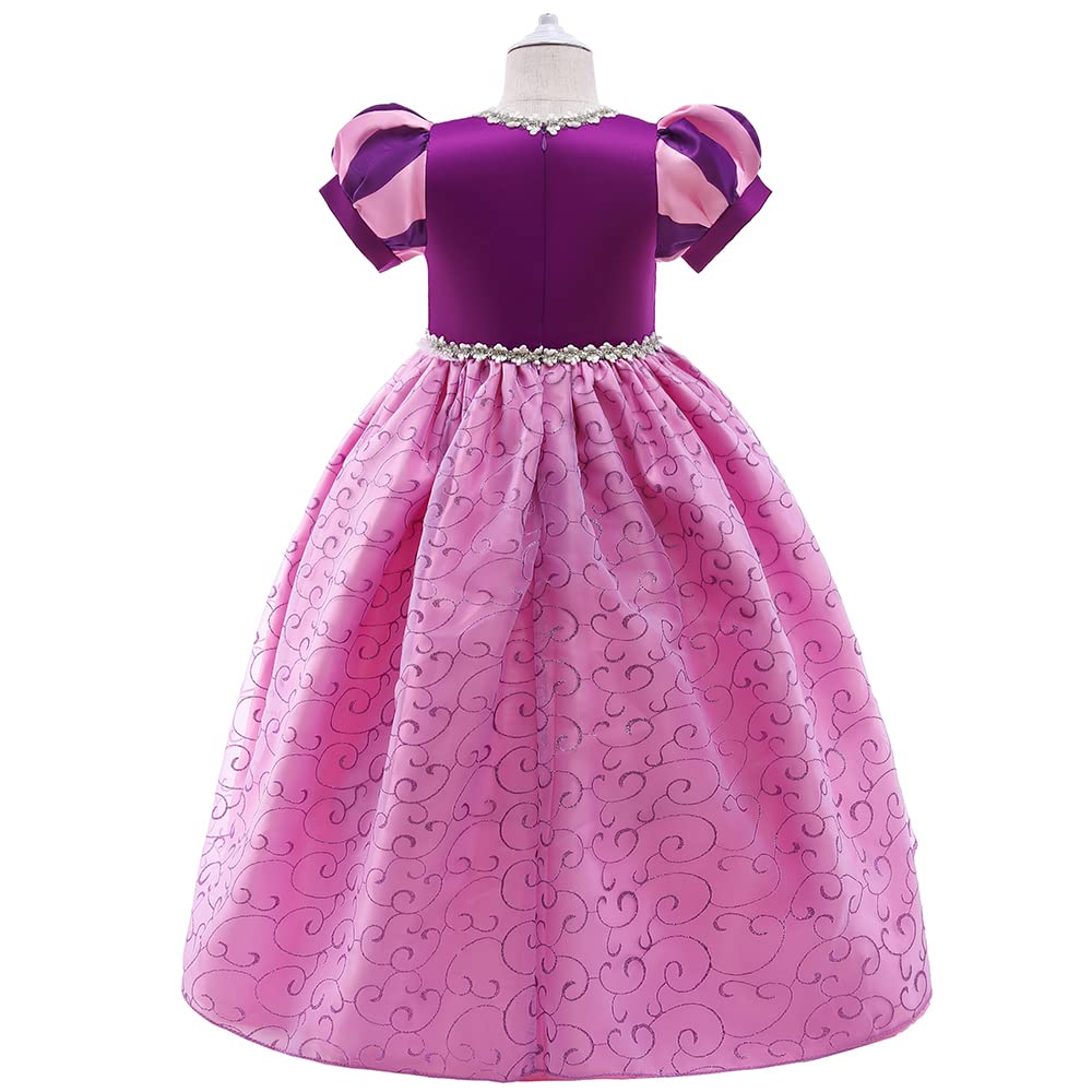 Dressy Daisy Long Braid Princess Costume Halloween Birthday Party Fancy Dress Up With Accessories For Little Girls Size 12