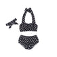 Baby Girl Bikini,Kids Toddler Polka Dot Swimsuits Halter Swimwear Bikinis Set With Headband (Black, 2T)