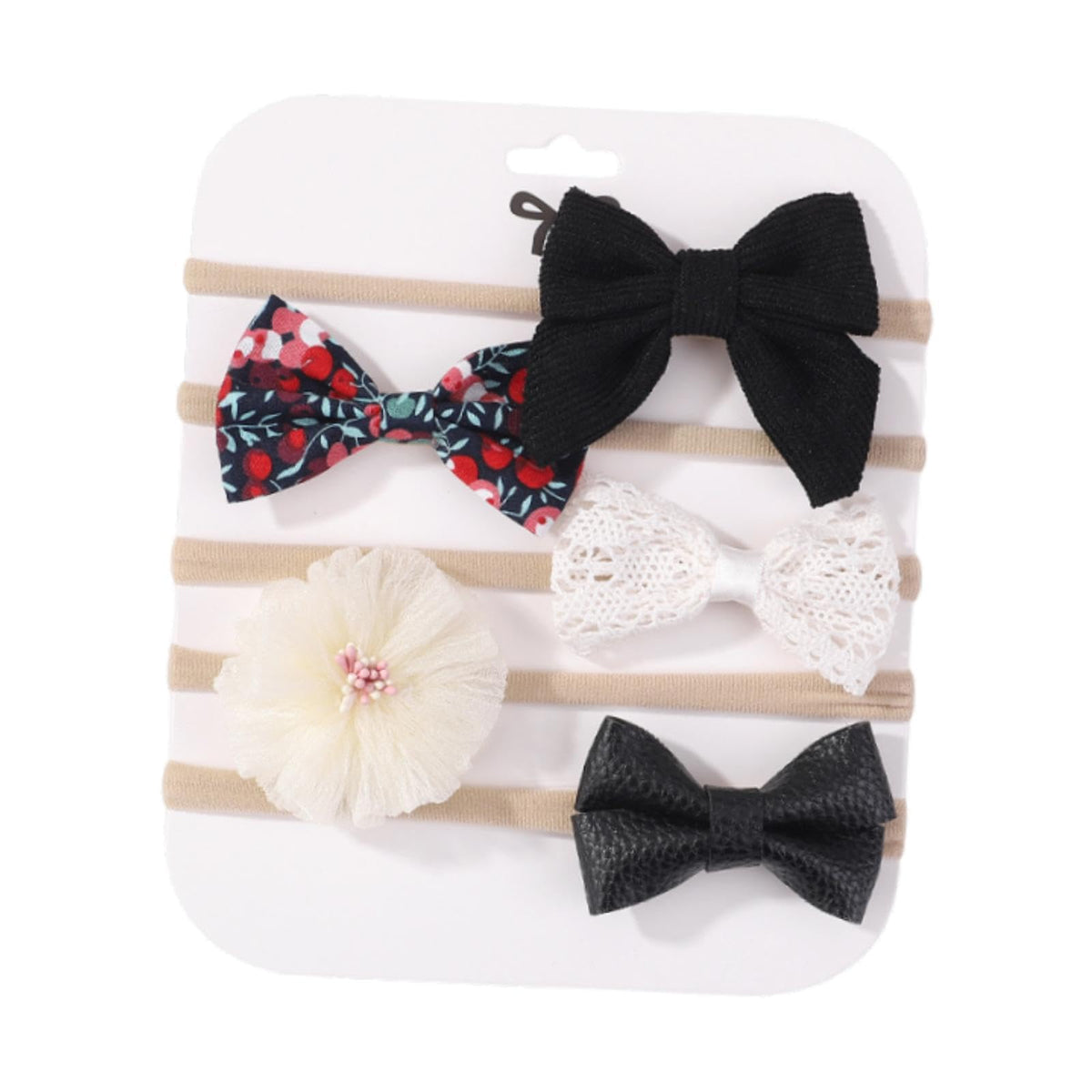 STYLEHEAVEN 5 Pieces Baby Headbands with Bow Nylon Sturdy Soft for Kids Infants Style C|Clothing Shoes & Accessories| Womens Acc
