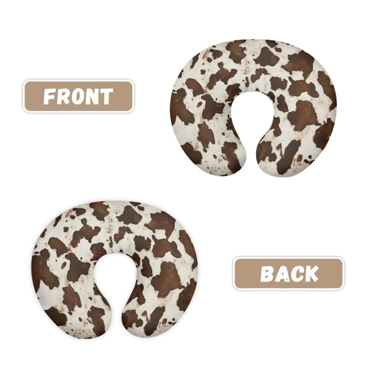 Tongluoye Brown Cowhide Nursing Pillow Cover For Baby Boy Soft Breastfeeding Pillow Slipcover Cow Baby Girl Newborn U-Shaped Bre