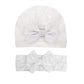Lace Bow Headband Turban For Baby Girls Lace Beanie Cap Baby Lace Bowknot Hat Jbc18 (2 Pcs-White)