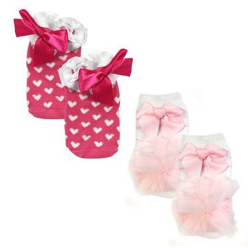 Wrapables Non-Skid Sweetheart Bows And Ruffles Socks (Set Of 2)