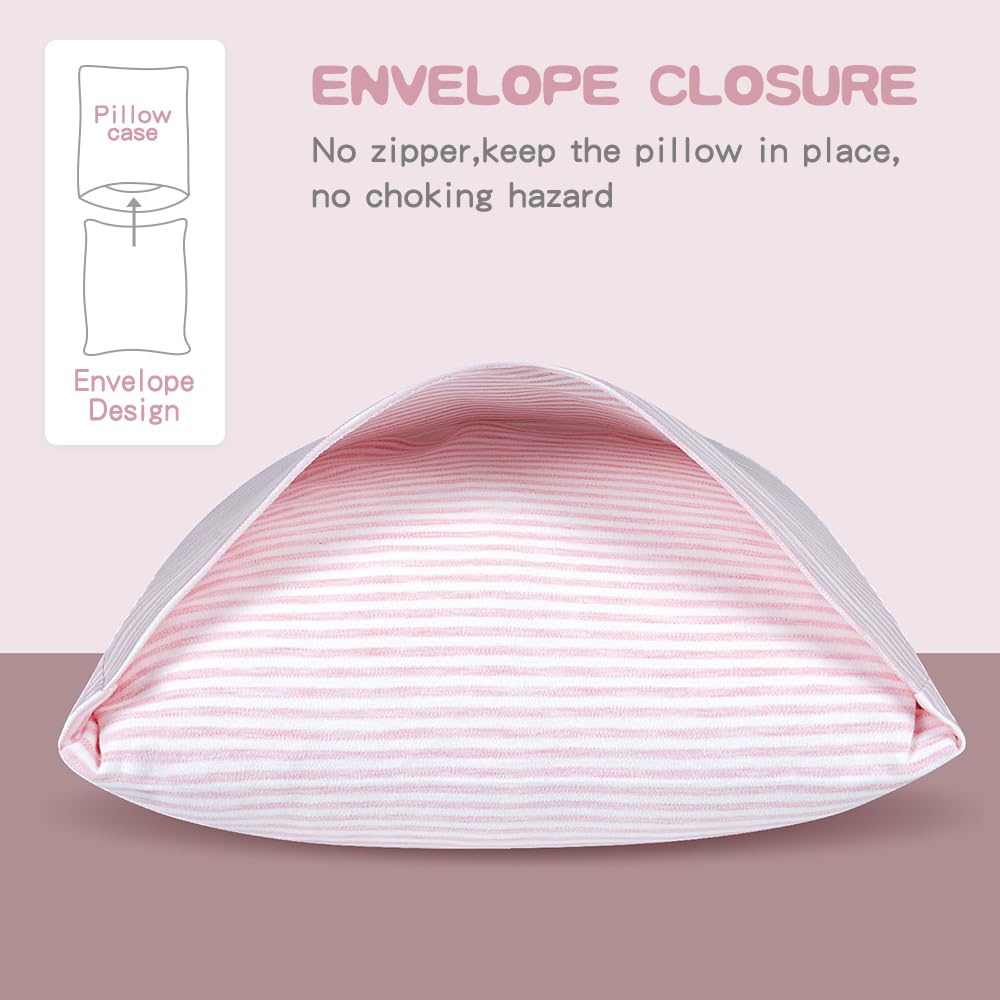 Zenssia Organic Cotton Toddler Pillowcase/Travel Pillowcase Pack Of 2 Set 13X18 Inches With Envelope Closure - Soft & Breathable