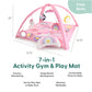 Peanutshell Baby Girl Rainbow Paradise 7-In-1 Play Gym - Playmat Toys For Newborns, Infants: 0-6, 6-12 Months Tummy Time Mat Wit