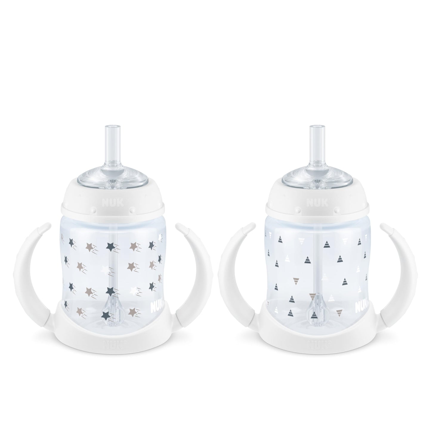 NUK Learner Straw Cup, 5oz, 2-Pack - Toddler Sippy Cup with Soft Straw for Easy Drinking, Suitable for Ages 6 Months and Up, Tim