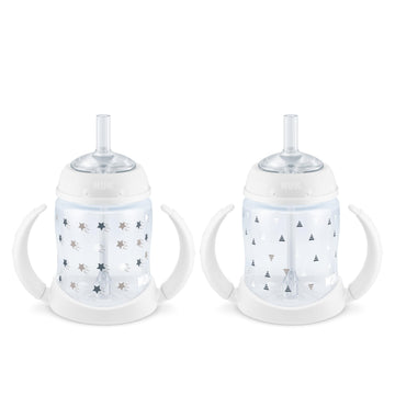 NUK Learner Straw Cup, 5oz, 2-Pack - Toddler Sippy Cup with Soft Straw for Easy Drinking, Suitable for Ages 6 Months and Up, Tim