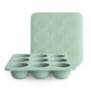 Mushie Silicone Baby Food Freezer Tray With Lid | 9 Cups X 1.5Oz | Bpa Free Storage Container (Cambridge Blue)
