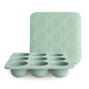 Mushie Silicone Baby Food Freezer Tray With Lid | 9 Cups X 1.5Oz | Bpa Free Storage Container (Cambridge Blue)