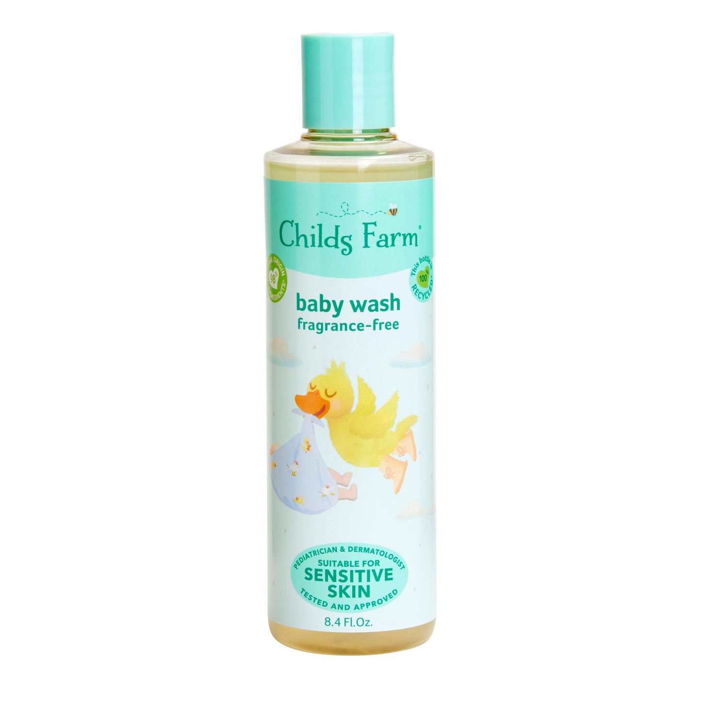 Childs Farm Baby Body Wash, Unfragranced, Gently Cleanses, Suitable For Newborns With Dry, Sensitive And Eczema-Prone Skin, 8.4