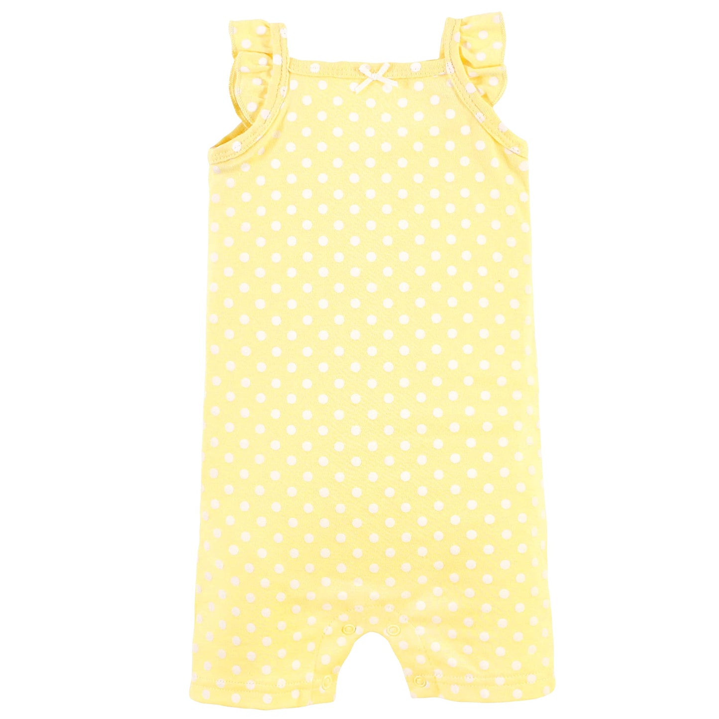 Hudson Baby Unisex Baby Cotton Rompers, Yellow Daisy, 3-6 Months