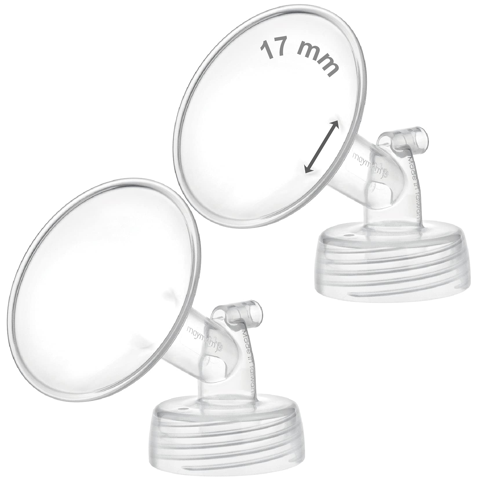 2X 17 Mm Maymom Wide Neck Pump Parts Compatible With Spectra S1/S2 Pumps; Incl Wide Mouth Flanges; Not Original Spectra Flange;