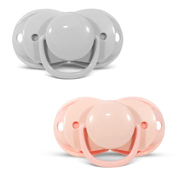 Razbaby Keep-It-Kleen Baby Pacifier (2Pk) | 0-36M | Closes When Dropped, Nipple Stays Clean | Silicone Orthodontic Nipple (Grey/