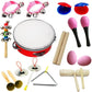 Hot New! Lebbeen 11pcs Novelty Kids Roll Drum Musical Instruments Band Kit Children Toy Baby Gift Set