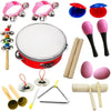 Hot New! Lebbeen 11pcs Novelty Kids Roll Drum Musical Instruments Band Kit Children Toy Baby Gift Set