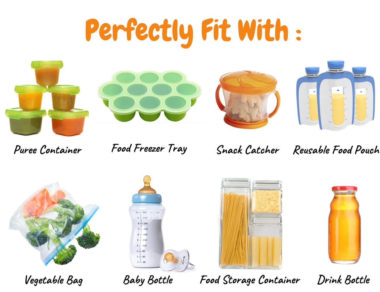 Baby Food Labels, Removable Write-On Daycare Date Labels For Oxo Tot Baby Food Storage Containers, Trays, Jars, Freezer & Dishwa