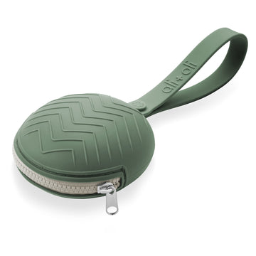 Ali+Oli Silicone Pacifier Holder Case (Army Green) Bpa-Free Newborn Pacifier Holder, Travel Baby Pacifiers Silicone Pouch, Silic
