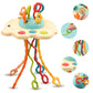 Wembley Montessori Sensory Pull String & Teether Toy For Babies 612 Months  Food Grade Silicone Fine Motor Skills Activity For