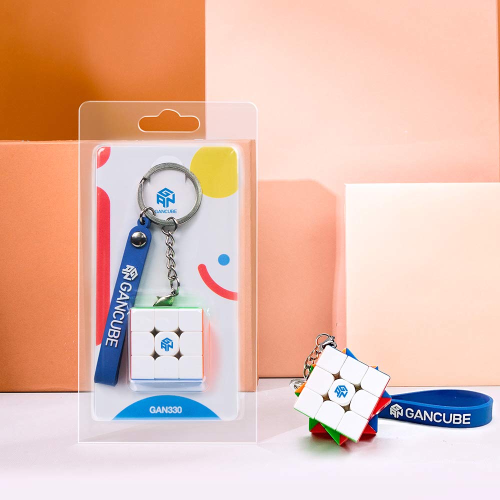 GAN 330 Cube Key Ring 3x3 Speed Keychains Gan Mini Cube Toys Gift 1.2 Inch (Standard Version)