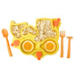 Constructive Eating Plate Made In Usa | Constructive Baby | Kids Dinnerware Set, Yellow Truck Plate | Divided Suction Plates For
