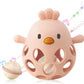 2-in-1 Baby Teething Rattle Toy, Sensory Grasping Teether for Infants 3-12 Months, 100% Food-Grade Silicone, Easy to Hold, Sooth