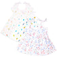 Kidbea Extra Soft Muslin Fabric Baby Girls Frock | Rainbow, Mickey And Space Print With Size 912 Months | Pack Of 3