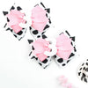 Birthday Hair Clips For Baby Girls - 2Pc Cow Print Bow With White Number Hair Clips For 3Rd Birthday Baby Bow Party Decorations