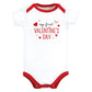Hudson Baby Unisex Baby Cotton Bodysuits, Girl First Valentine Easter, 3-6 Months