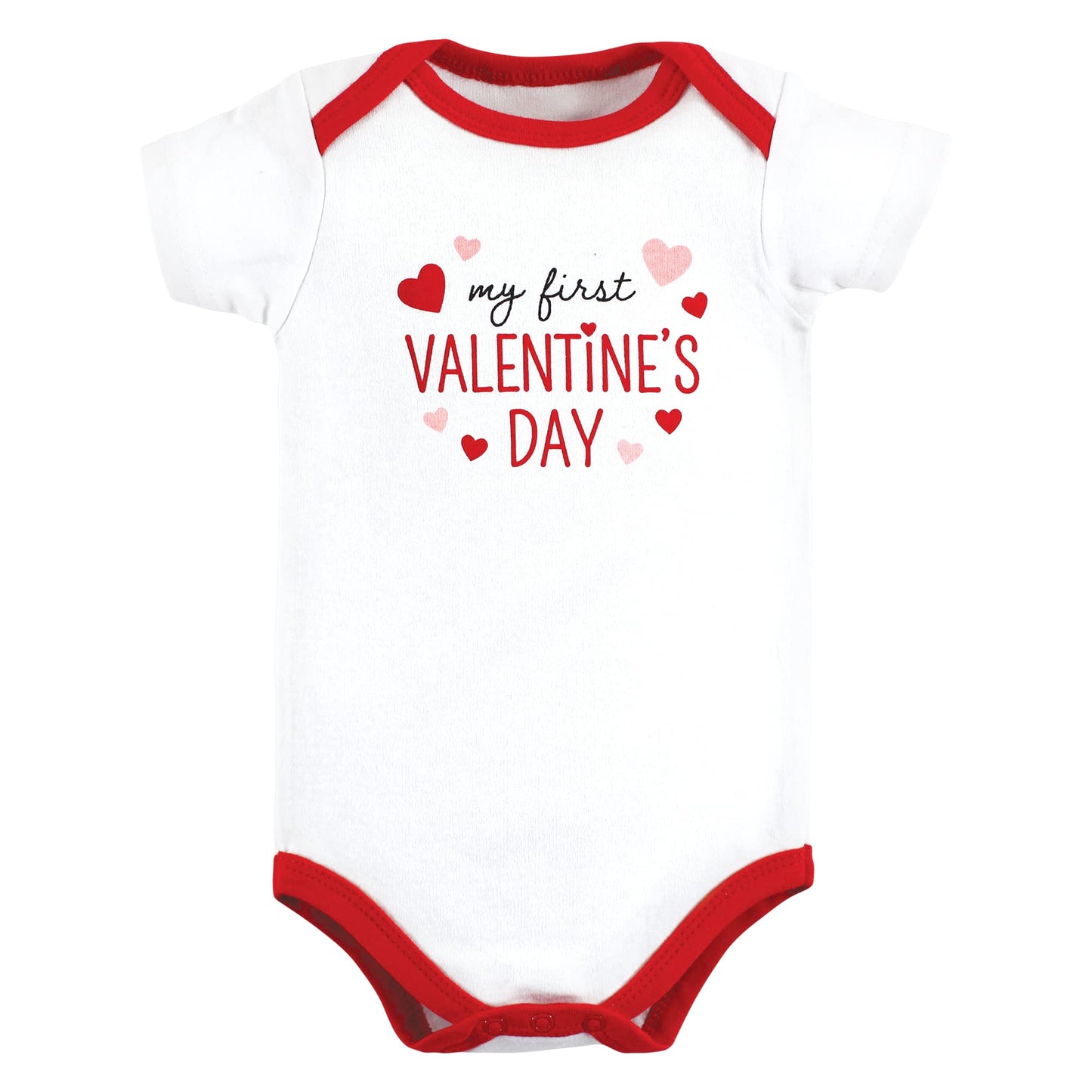 Hudson Baby Unisex Baby Cotton Bodysuits, Girl First Valentine Easter, 3-6 Months